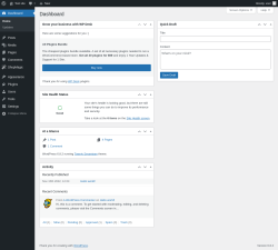 Page screenshot: Dashboard ‹ Test site — WordPress