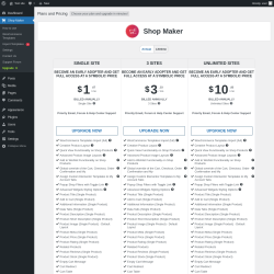 Page screenshot: Shop Maker → Upgrade  ➤