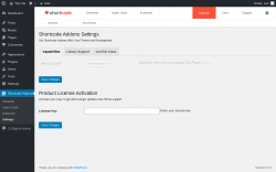 Page screenshot: Shortcode Addons → Settings