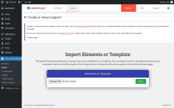 Page screenshot: Shortcode Addons → Import