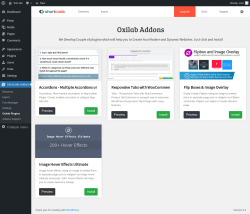 Page screenshot: Shortcode Addons → Oxilab Plugins