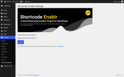Page screenshot: Settings &rarr; Shortcode Enablr
