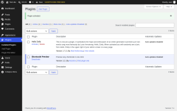 Page screenshot: Plugins &lsaquo; Test site &mdash; WordPress