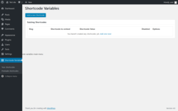 Page screenshot: Shortcode Variables