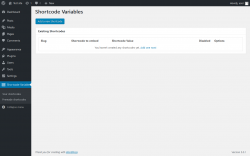 Page screenshot: Shortcode Variables