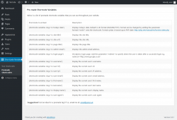 Page screenshot: Shortcode Variables &rarr; Premade shortcodes