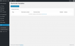 Page screenshot: Shortcode Variables