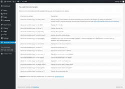 Page screenshot: Shortcode Variables &rarr; Premade shortcodes