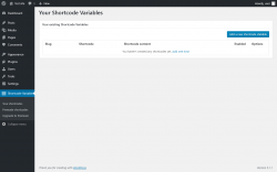 Page screenshot: Shortcode Variables