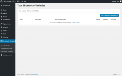Page screenshot: Shortcode Variables