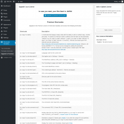 Page screenshot: Shortcode Variables &rarr; Upgrade to Premium