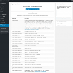 Page screenshot: Shortcode Variables &rarr; Upgrade to Premium