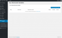 Page screenshot: Shortcode Variables