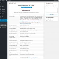 Page screenshot: Shortcode Variables &rarr; Upgrade to Premium