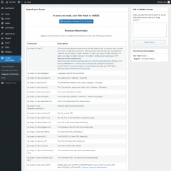 Page screenshot: Snippet Shortcodes &rarr; Upgrade to Premium