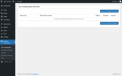 Page screenshot: Snippet Shortcodes &rarr; Your shortcodes