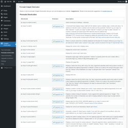 Page screenshot: Snippet Shortcodes &rarr; Premade shortcodes