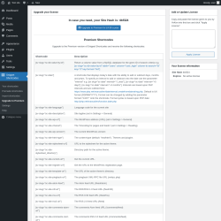 Page screenshot: Snippet Shortcodes &rarr; Upgrade to Premium