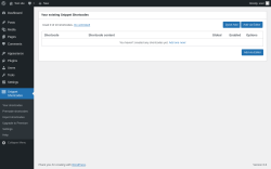 Page screenshot: Snippet Shortcodes