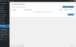 Page screenshot: Snippet Shortcodes &rarr; Your shortcodes