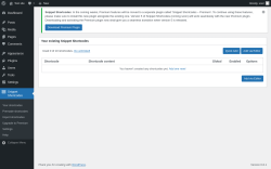 Page screenshot: Snippet Shortcodes