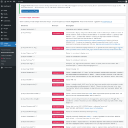 Page screenshot: Snippet Shortcodes &rarr; Premade shortcodes