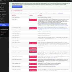 Page screenshot: Snippet Shortcodes &rarr; Premade shortcodes