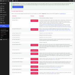Page screenshot: Snippet Shortcodes &rarr; Premade shortcodes