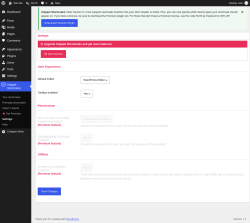 Page screenshot: Snippet Shortcodes &rarr; Settings