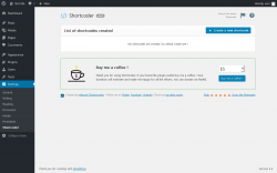 Page screenshot: Settings &rarr; Shortcoder