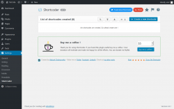 Page screenshot: Settings &rarr; Shortcoder