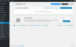 Page screenshot: Settings &rarr; Shortcoder
