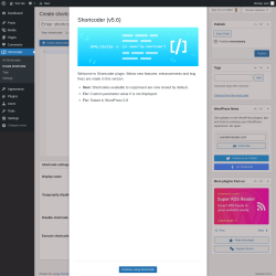 Page screenshot: Shortcoder &rarr; Create shortcode