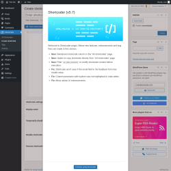 Page screenshot: Shortcoder &rarr; Create shortcode