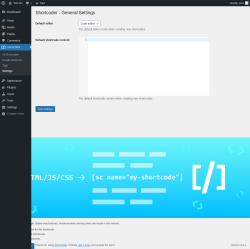 Page screenshot: Shortcoder &rarr; Settings