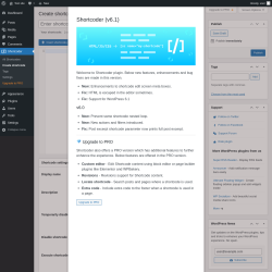 Page screenshot: Shortcoder &rarr; Create shortcode