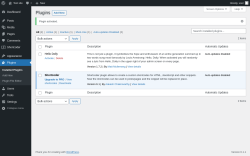Page screenshot: Plugins &lsaquo; Test site &mdash; WordPress