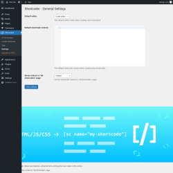 Page screenshot: Shortcoder &rarr; Settings