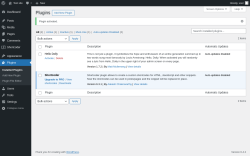 Page screenshot: Plugins &lsaquo; Test site &mdash; WordPress