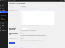 Page screenshot: Shortcoder &rarr; Settings