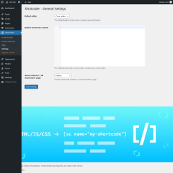 Page screenshot: Shortcoder &rarr; Settings