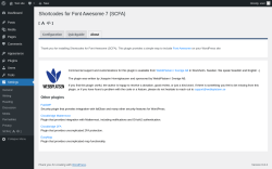 Page screenshot: Settings → SCFA [   ] → About