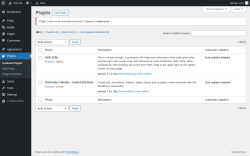 Page screenshot: Plugins &lsaquo; Test site &mdash; WordPress