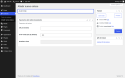 Page screenshot: Enlaces &rarr; A&ntilde;adir nuevo enlace