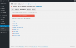 Page screenshot: Wow Plugins &rarr; Side Menu Lite &rarr; Pro Features