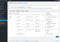 Page screenshot: Wow Plugins &rarr; Side Menu Lite &rarr; Add new