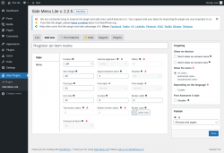 Page screenshot: Wow Plugins &rarr; Side Menu Lite &rarr; Add new