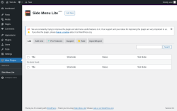 Page screenshot: Wow Plugins &rarr; Side Menu Lite