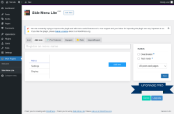 Page screenshot: Wow Plugins &rarr; Side Menu Lite &rarr; Add new