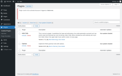 Page screenshot: Plugins &lsaquo; Test site &mdash; WordPress